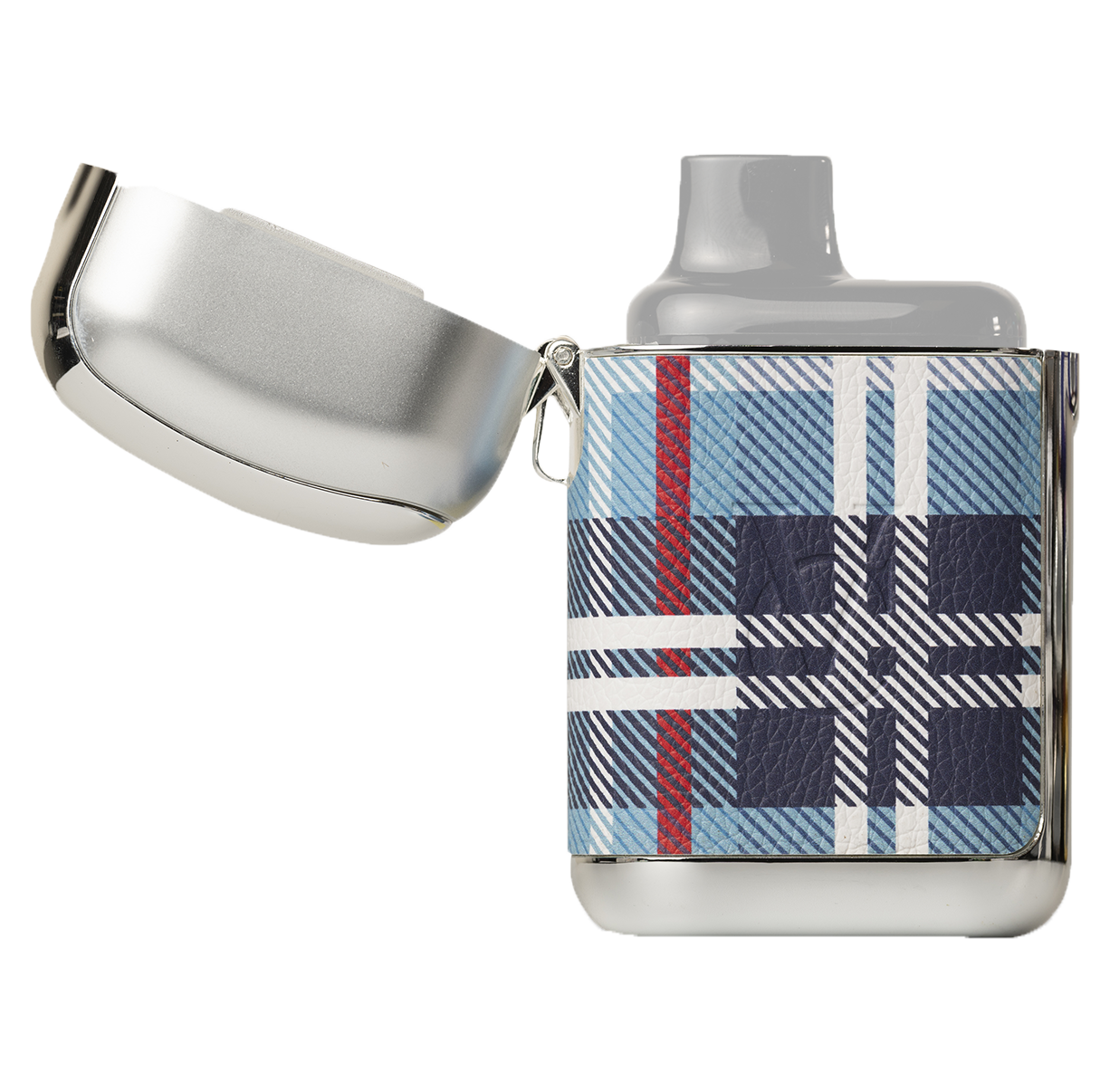 Blue and Silver Plaid Vape Case